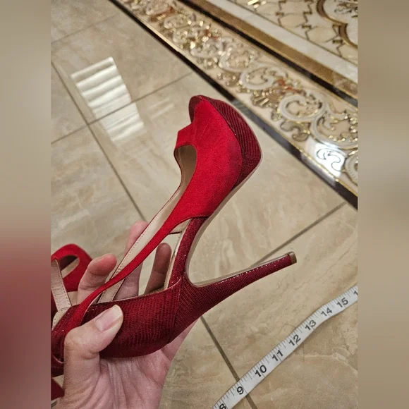 Nine West Red Heels Size 5.5 - Picture 3 of 13